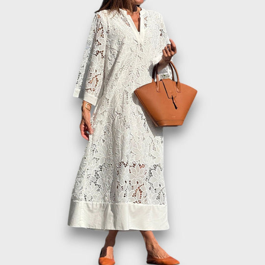 Ismee – Airy Dress with Print and Short Sleeves