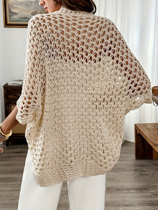 Belina – Open-Weave Crochet Cardigan