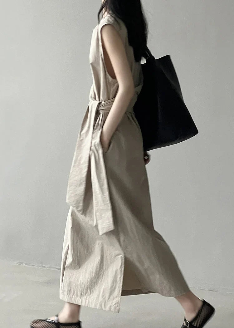 Nancey – Minimalist Linen Wrap Dress
