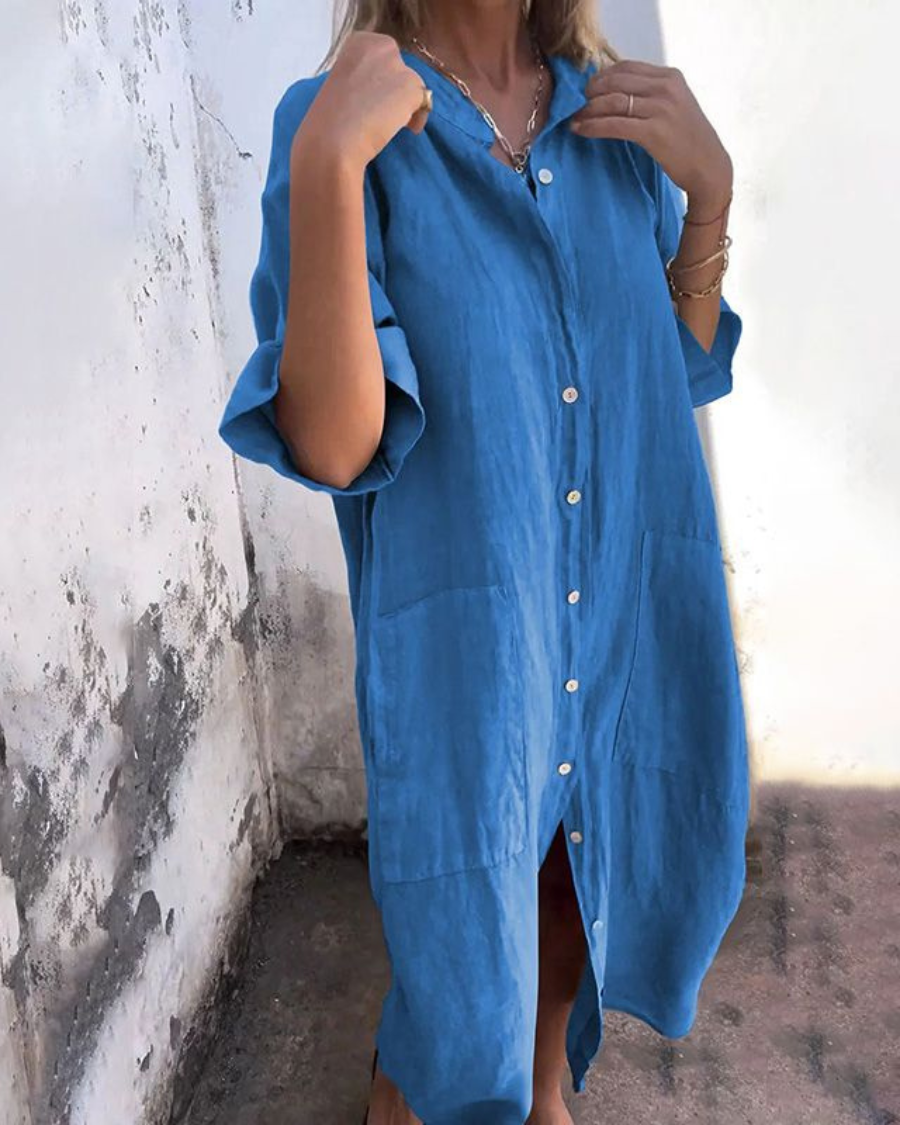 Maylene - Boho Breeze Shirt Dress