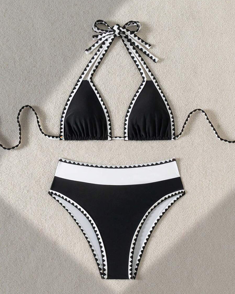 Oliwia – Geometric Trim Bikini Set for Women
