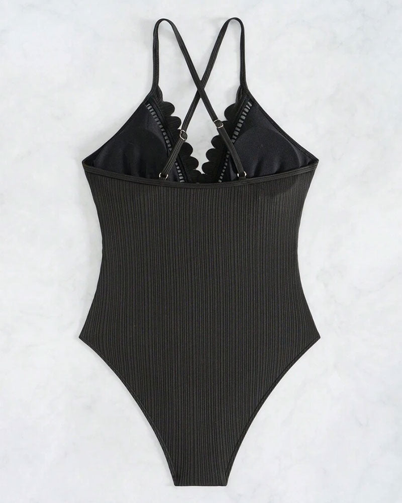 Tryphosa – Sculpted Lace One-Piece for Women