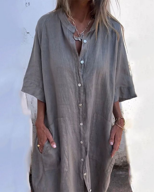 Maylene - Boho Breeze Shirt Dress