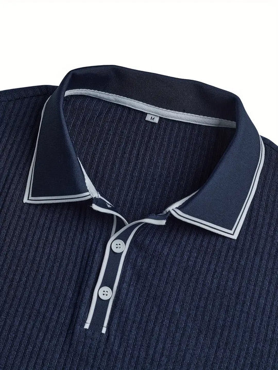 Luca – Textured Ribbed Polo for Men