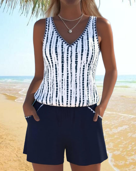 Bronwen – Nautical Stripe Tankini Set for Woman