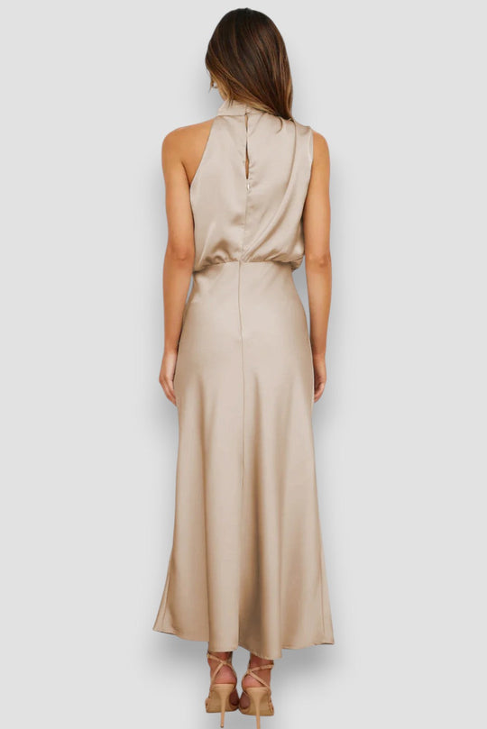 Peri – Satin Cowl Neck Midi Dress for Women