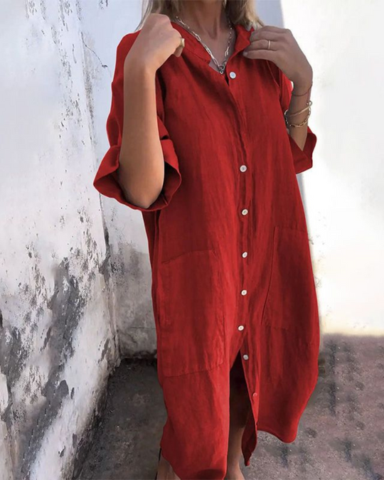 Maylene - Boho Breeze Shirt Dress
