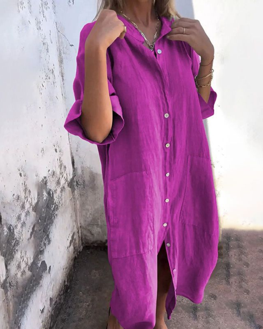 Maylene - Boho Breeze Shirt Dress