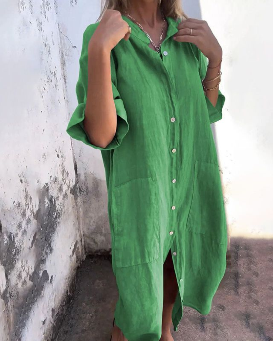 Maylene - Boho Breeze Shirt Dress