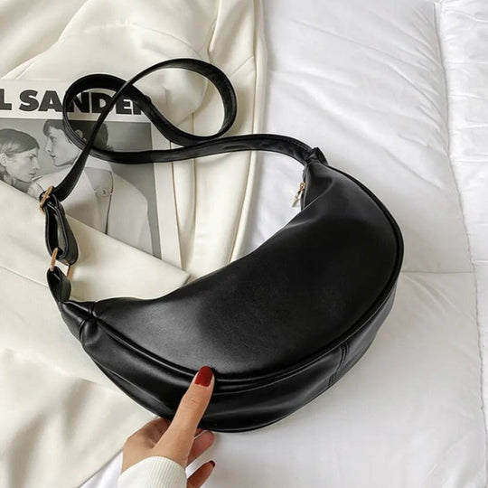Theda – Crescent Leather Shoulder Bag for Women
