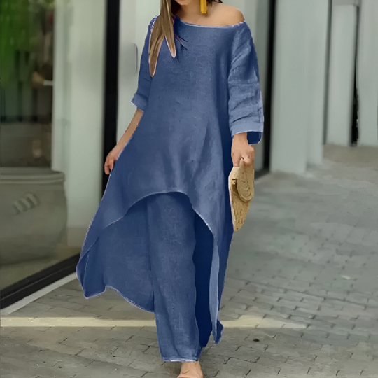 Mahveen – Flowing Asymmetrical Tunic Set for Women