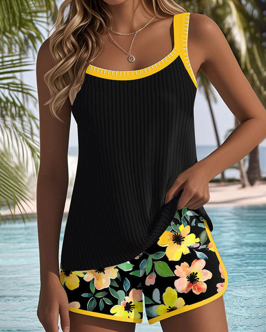 Dagmara – Floral Trim Tankini for Women