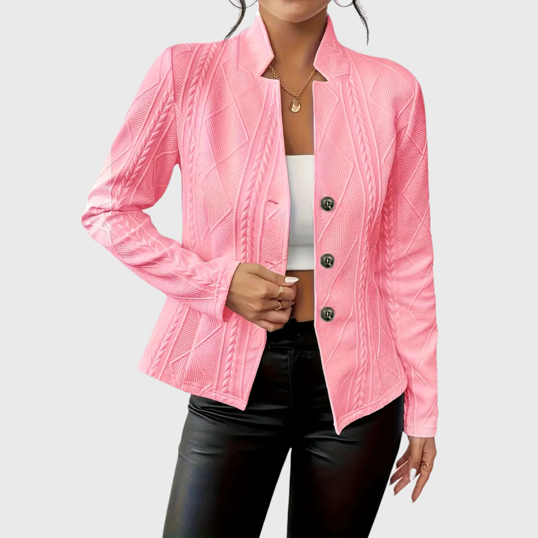 Ronja – Textured Knit Button Blazer for Women