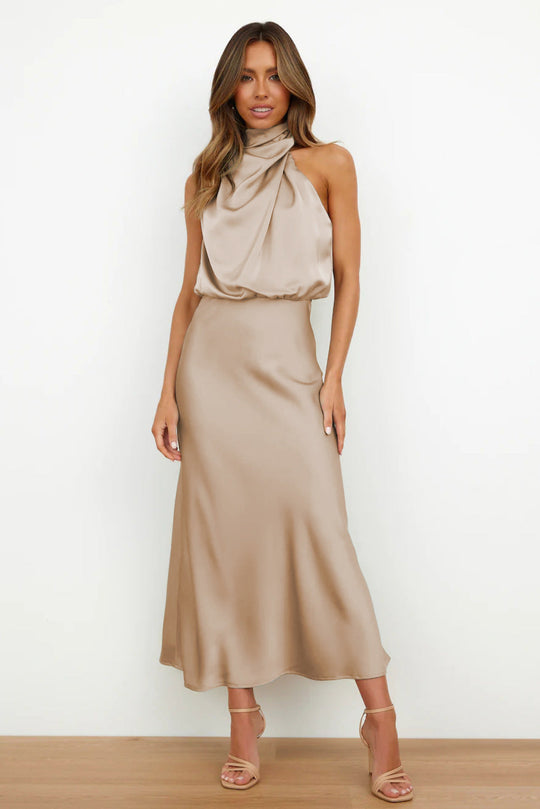 Valencia | Luxe Halter Dress