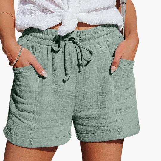 Eugenia – Cotton Gauze Drawstring Shorts for Women