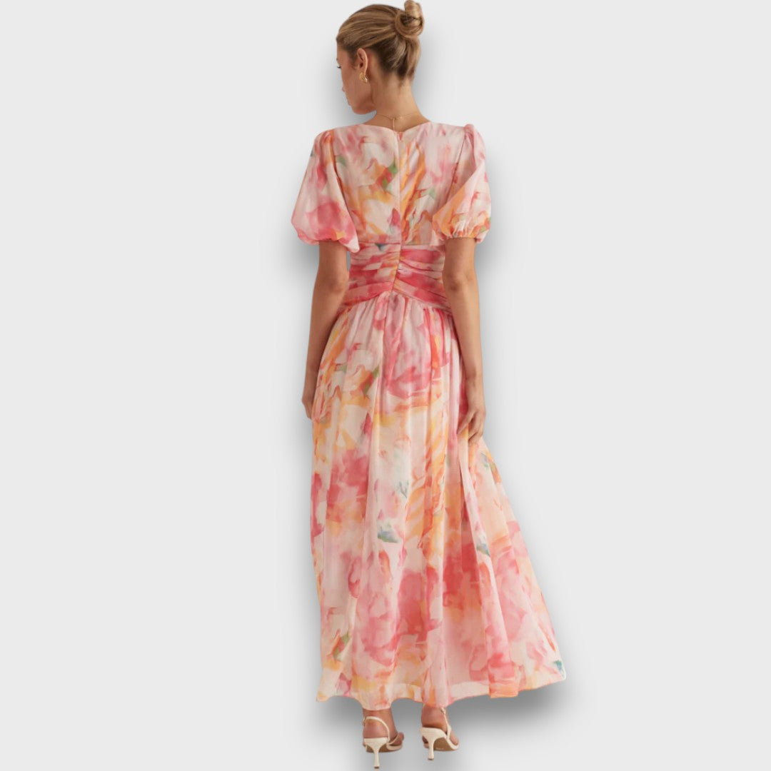 Aliréa – Flowing Maxi Dress with Watercolor Print