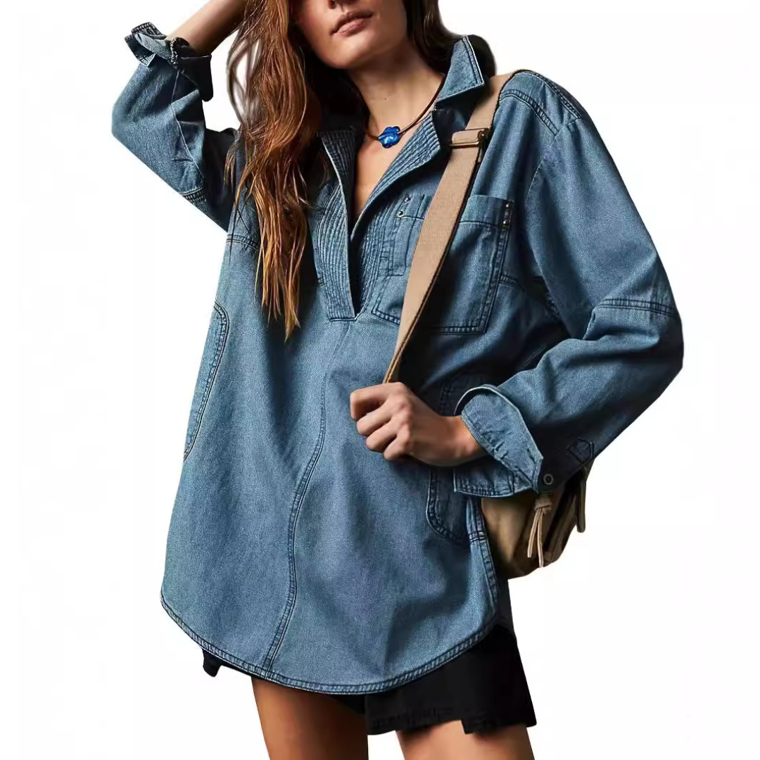 Claudine – Oversized Corduroy Shirt for Women