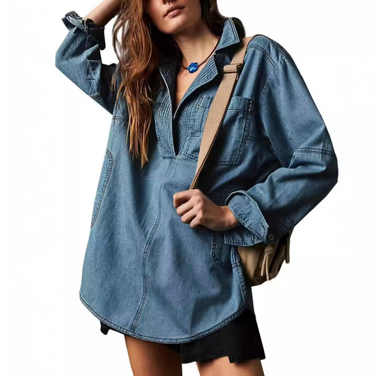 Claudine – Oversized Corduroy Shirt for Women