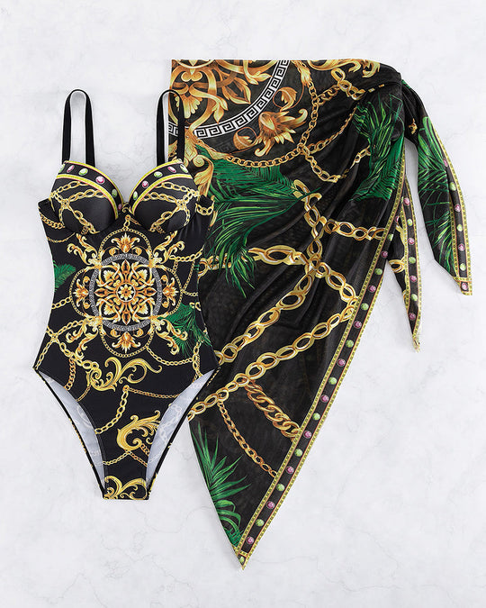 Selisse – Luxe Baroque Swimsuit Set for Women