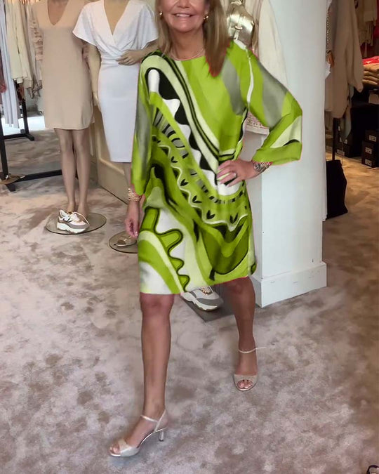 Chinenye – Abstract Print Kaftan Dress for Women
