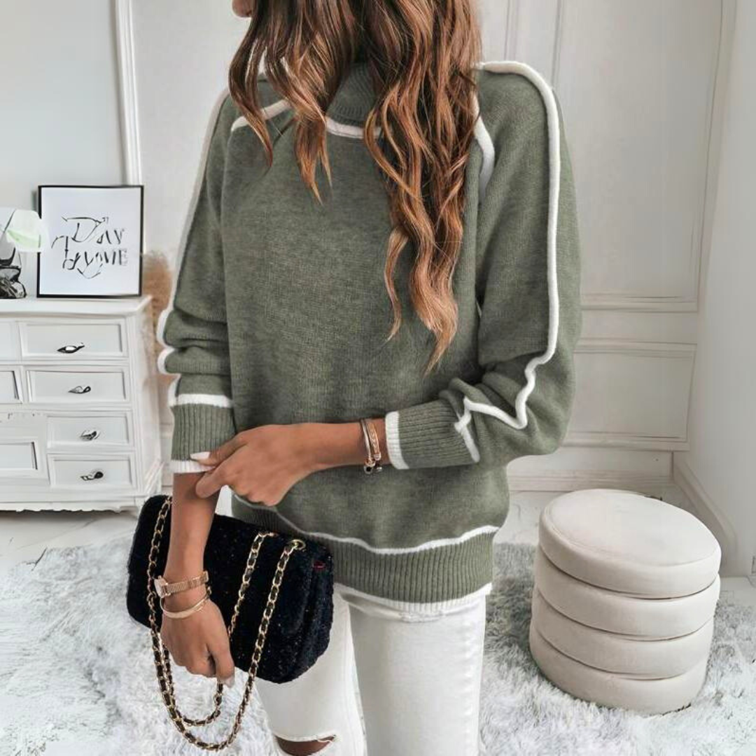 Arlene – Two-Tone Casual Knit Sweater for Women