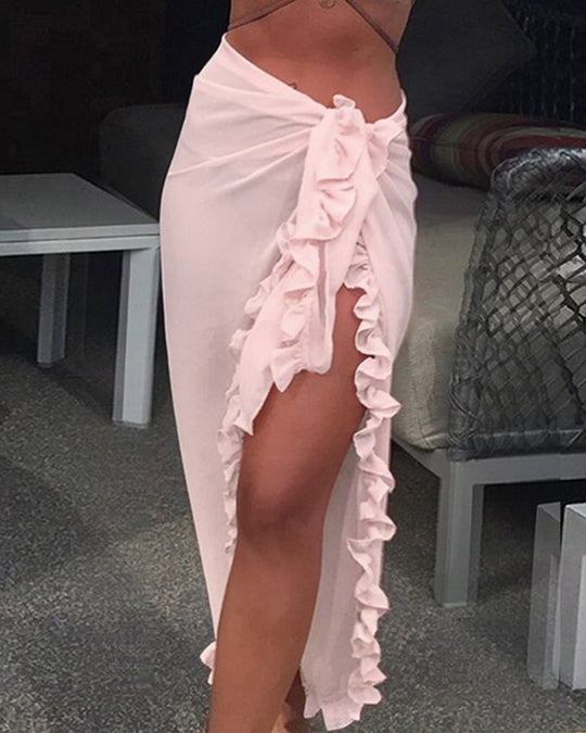 Eleria – Ruffle High-Slit Sarong Skirt for Women
