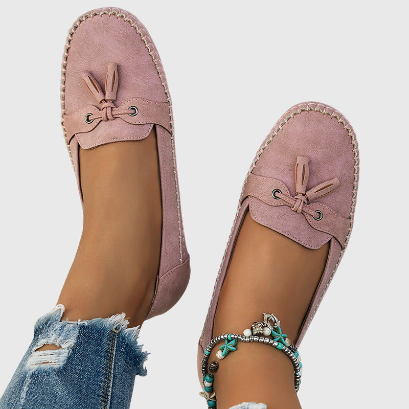 Morlina – Classic Suede Moccasin Loafers for Women