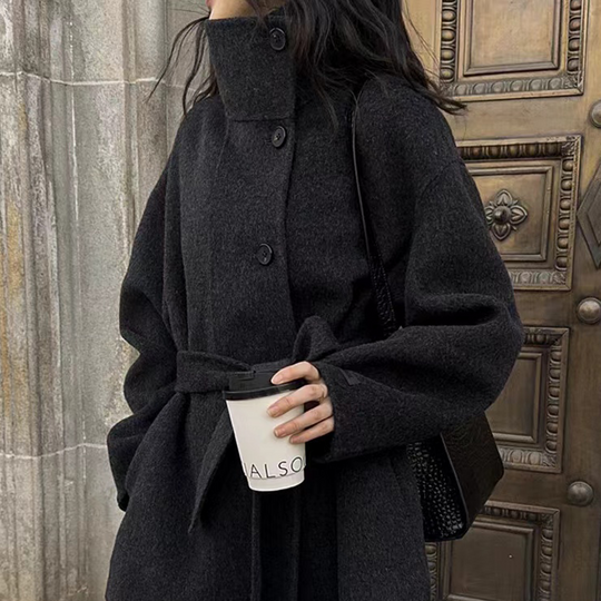 Alaiya – Asymmetrical Wool Coat for Women