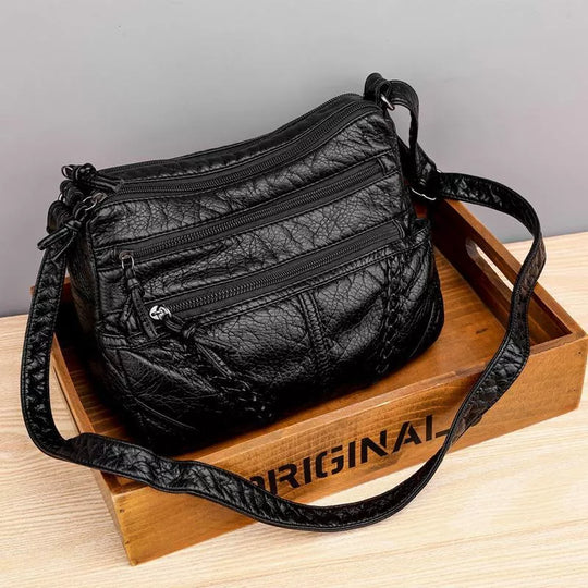 Doris – Braided Accent Leather Crossbody Bag for Women
