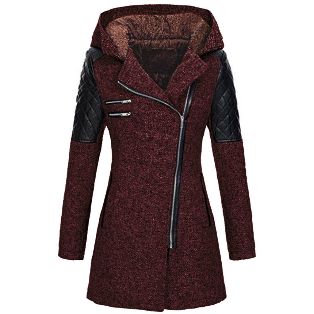 Shane – Hooded Wool-Blend Asymmetrical Coat for Women