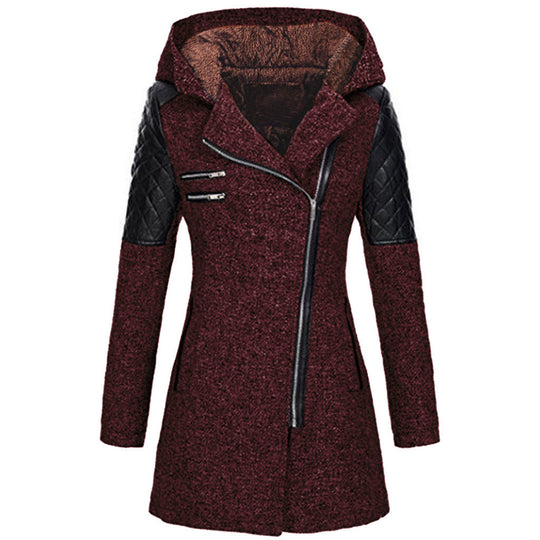 Shane – Hooded Wool-Blend Asymmetrical Coat for Women