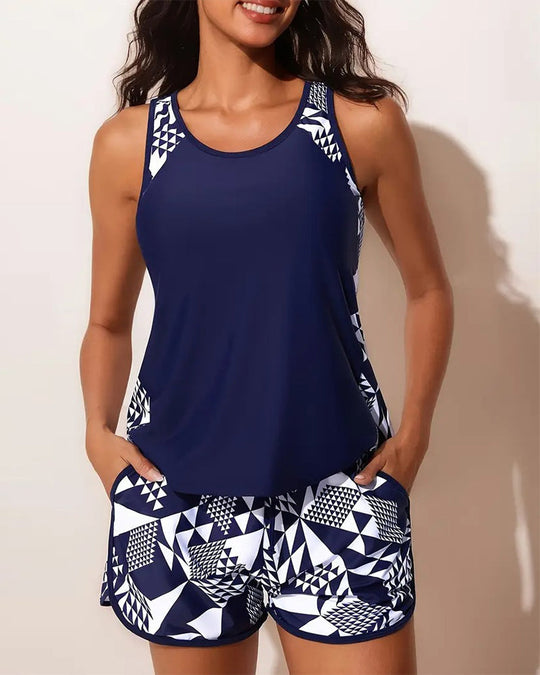 Nikola – Geometric Tank Lounge Set for Women