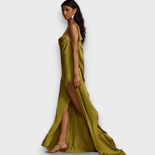 Aurelia – Satin Dress with Open Back