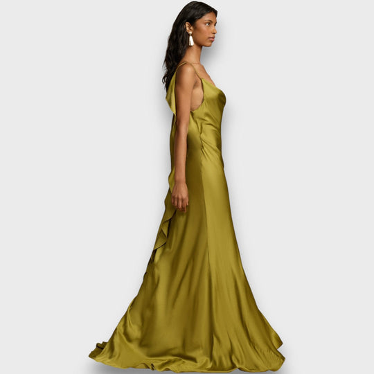 Aurelia – Satin Dress with Open Back