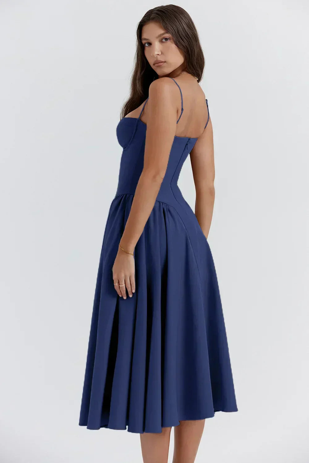 Serenah – Strapless Midi Dress with Sweetheart Bodice