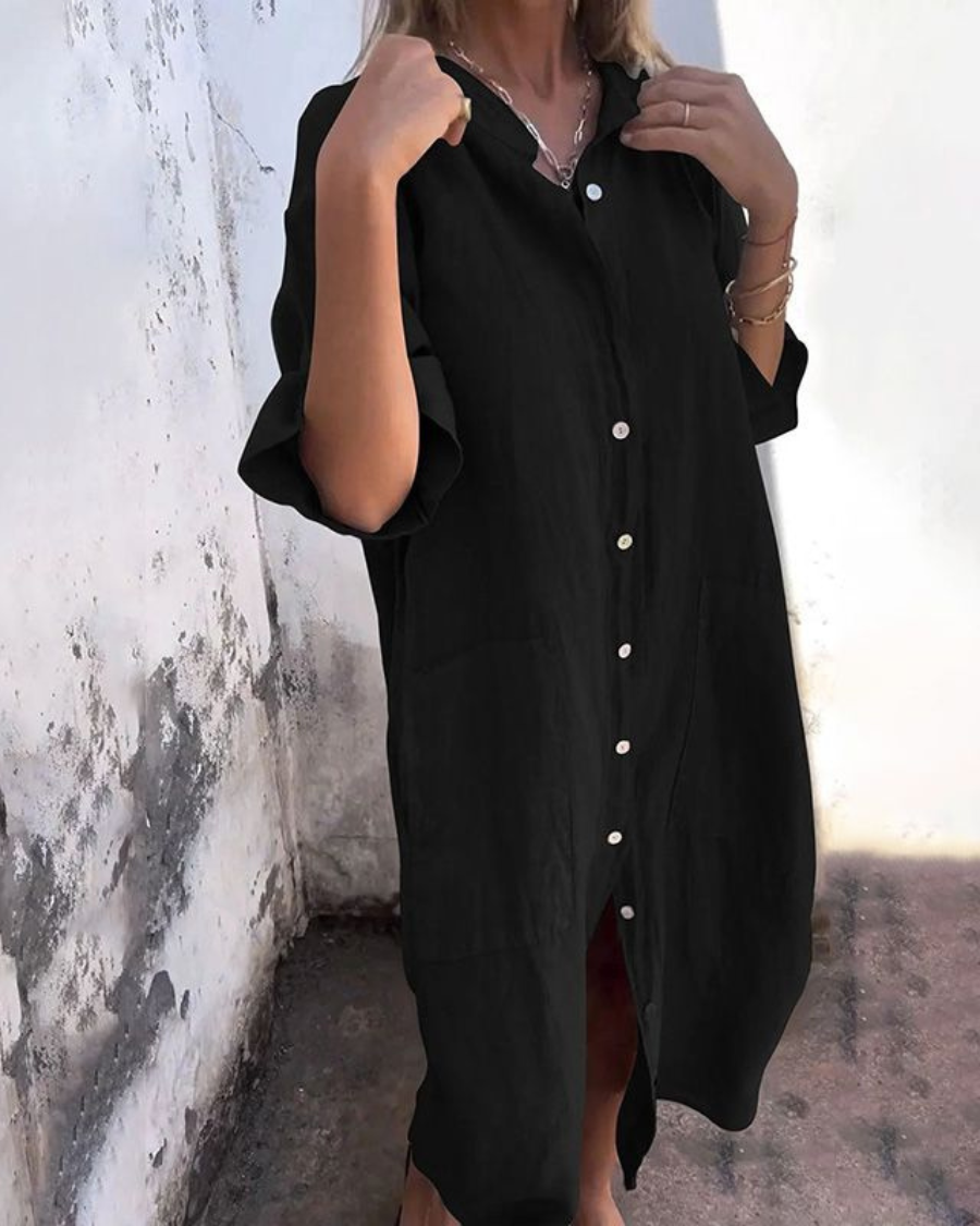 Maylene - Boho Breeze Shirt Dress