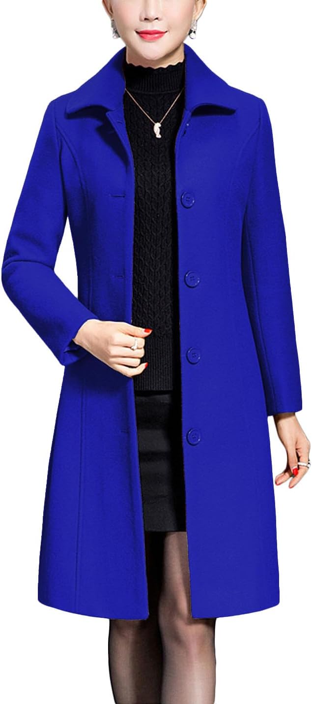 Miranda – Classic Long Wool-Blend Coat for Women
