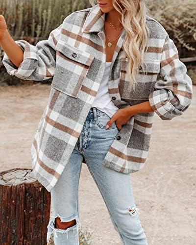 Izzie – Oversized Plaid Button-Up Shacket for Women