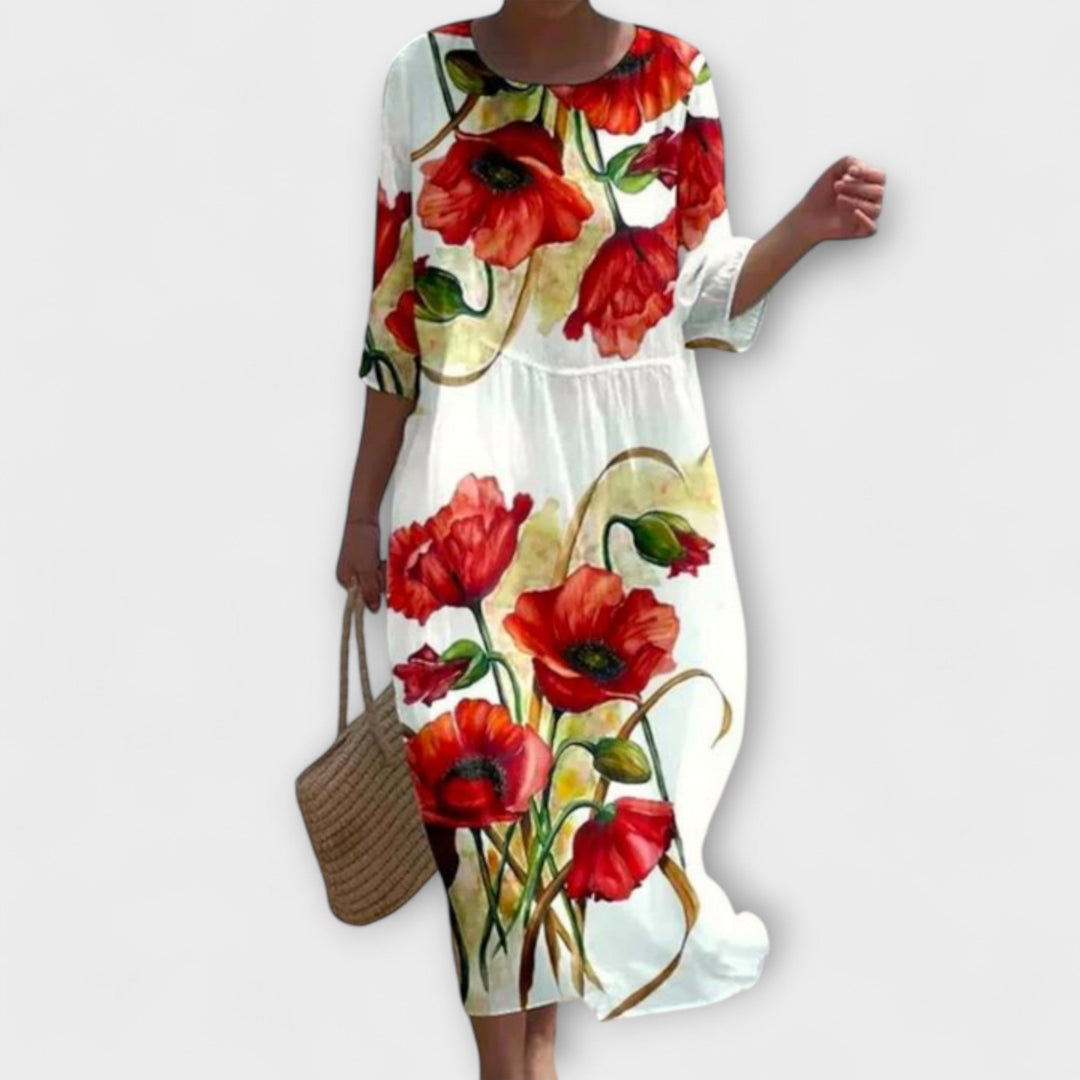 Florielle – Flowing Dress with Floral Print