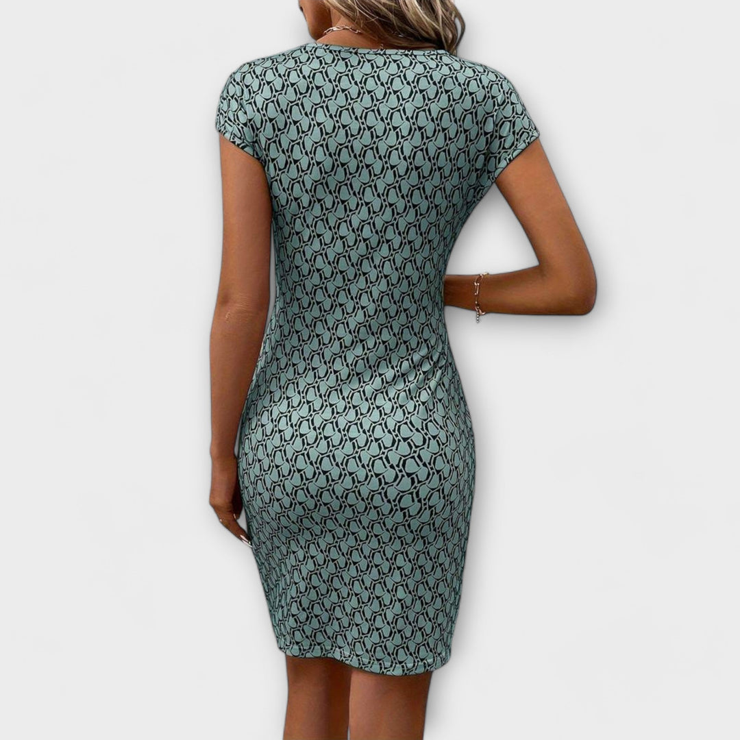 Alinea – Short-Sleeved Tulip Dress with Allover Print