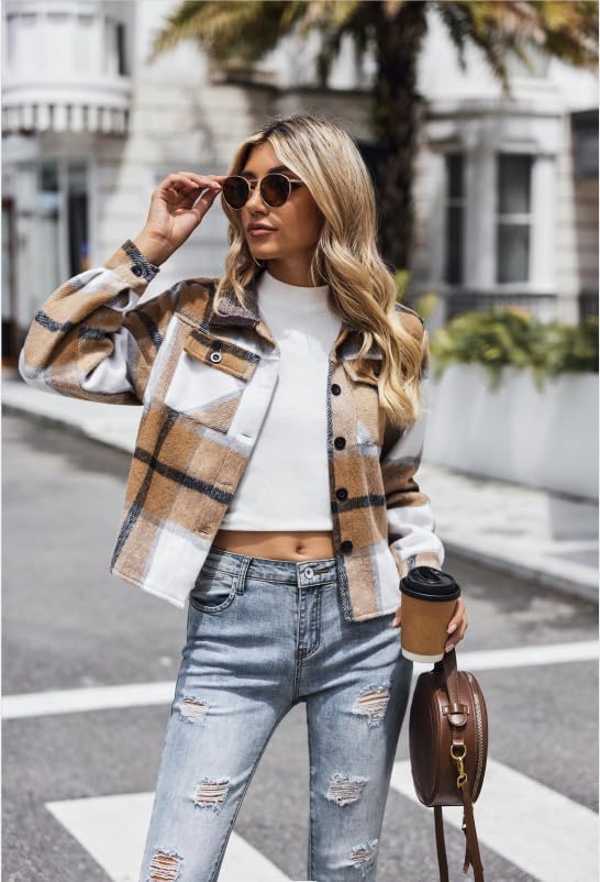 Danica – Plaid Button-Up Shacket for Women