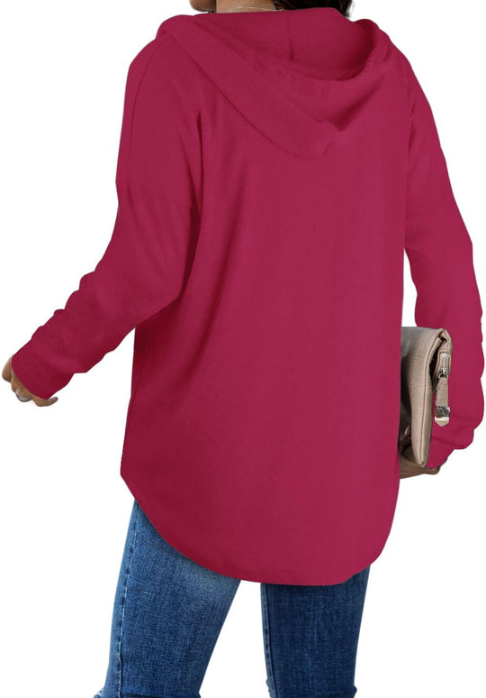Addie – Plaid Hoodie Long-Sleeve Top for Women