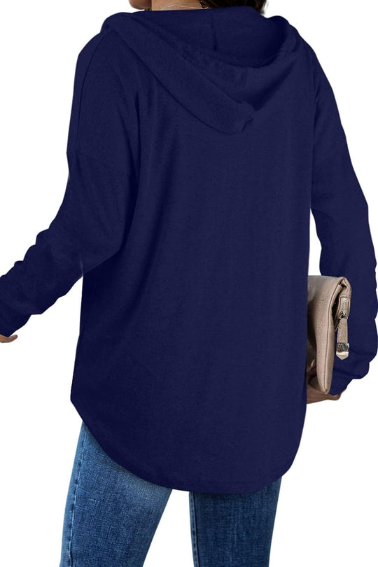 Addie – Plaid Hoodie Long-Sleeve Top for Women