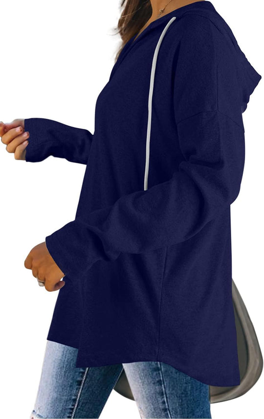 Addie – Plaid Hoodie Long-Sleeve Top for Women