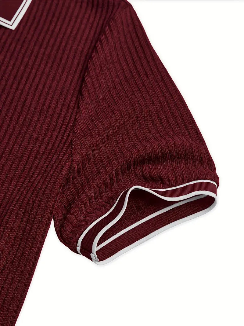Luca – Textured Ribbed Polo for Men