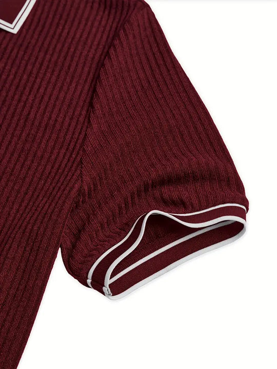 Luca – Textured Ribbed Polo for Men