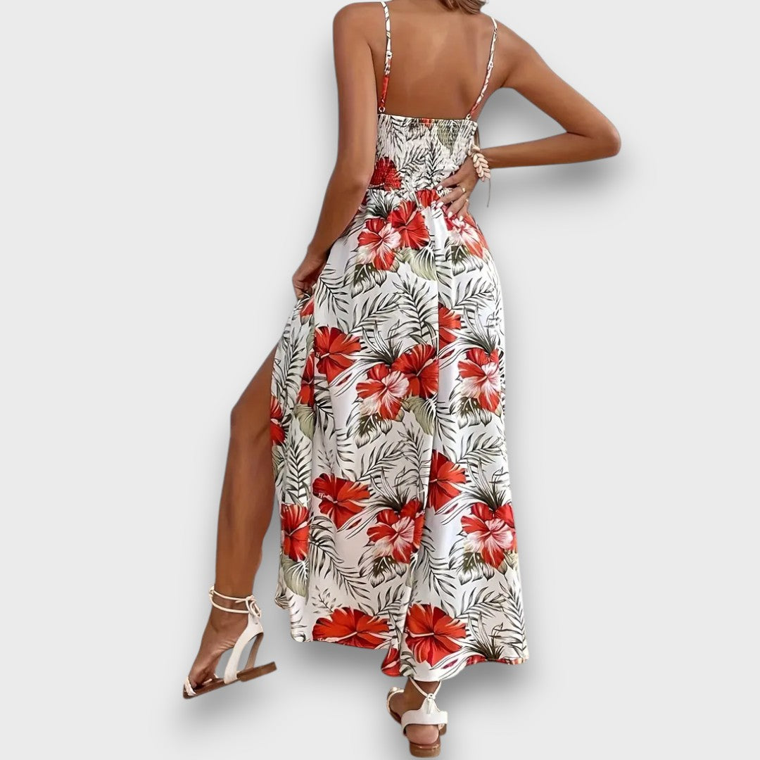 Caliora – Maxi Dress with Tropical Print
