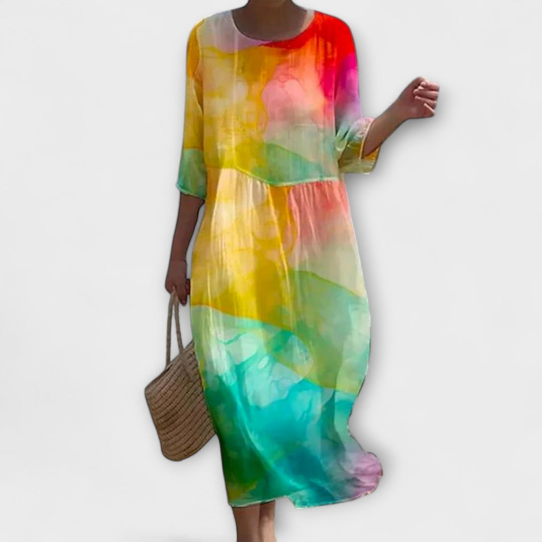 Florielle – Flowing Dress with Floral Print