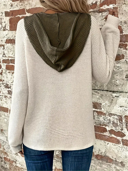 Ricarda – Button-Front Hooded Knit Sweater for Women