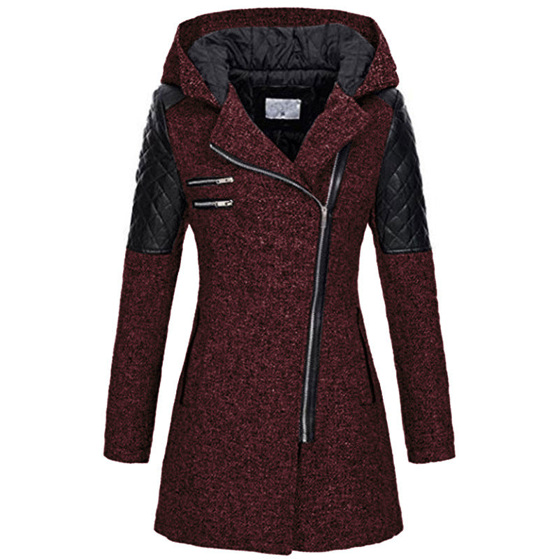 Shane – Hooded Wool-Blend Asymmetrical Coat for Women